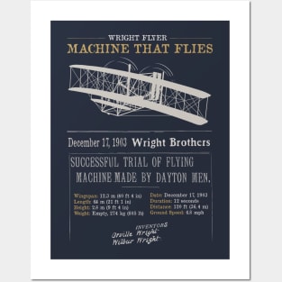 Wright Brothers Tribute 1903 Wright Flyer Flight First Plane Gift Present Aviation Posters and Art